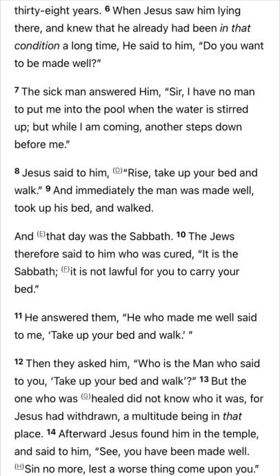How my dream relates to the cripple at Bethshaida