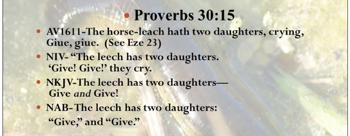 Why the bible says leeches have two daughters