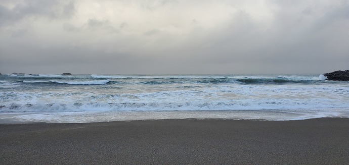 Rough water beach