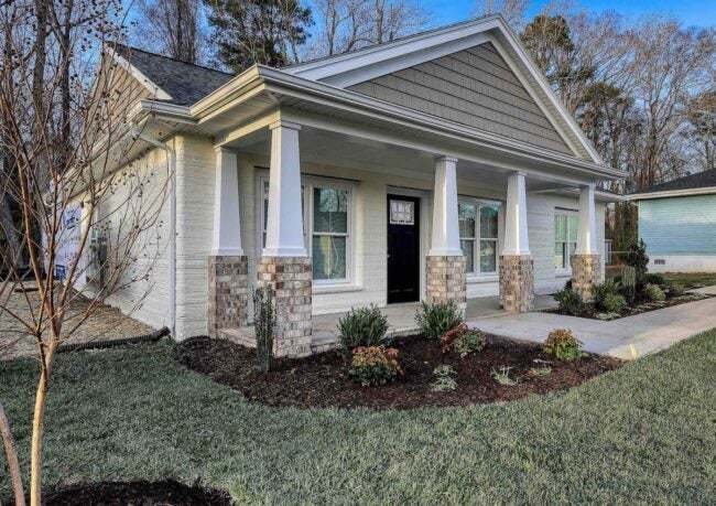 The first "printed concrete" home built by Habitat for Humanity.