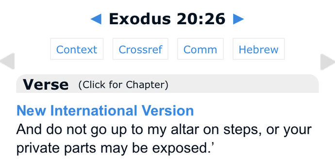 How I understand Exodus 20:26