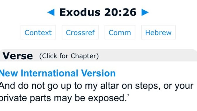 How I understand Exodus 20:26