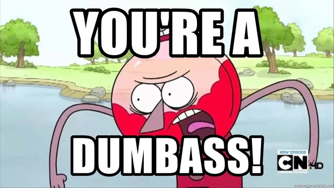 Dont even get me started with Regular Shows infrequent usage of the terms "pissed off" and "dumbass".