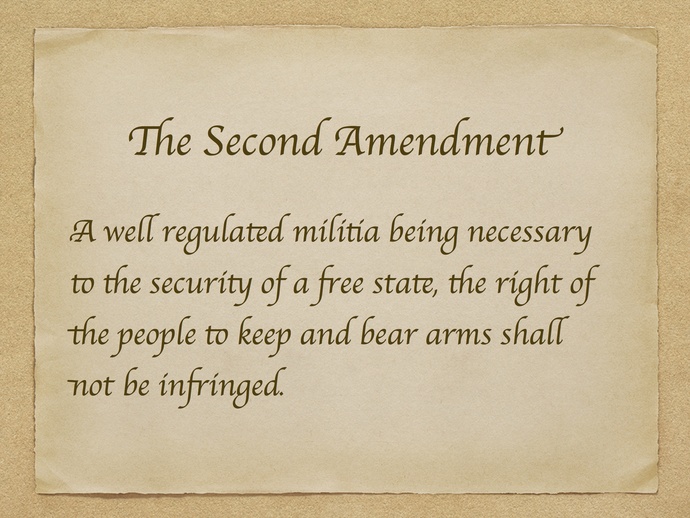 The U. S. Constitutions Second Amendment: My Interpretation of What It Means