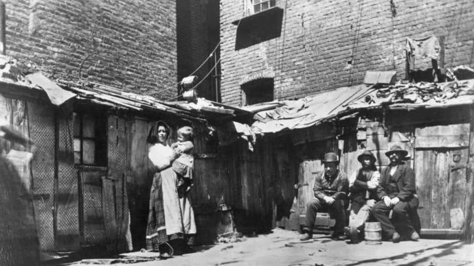 This is how European immergrents lived in 1800s, and they came to United States because it was better then staying in Europe.