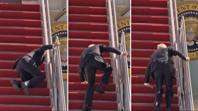 When the King of the Democrats is thwarted by stairs and cant even remember what day of the week it is...