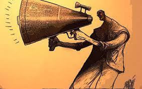 They use belligerent speech