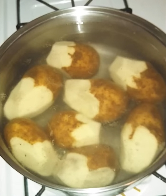 Peeled half the potatoes ...