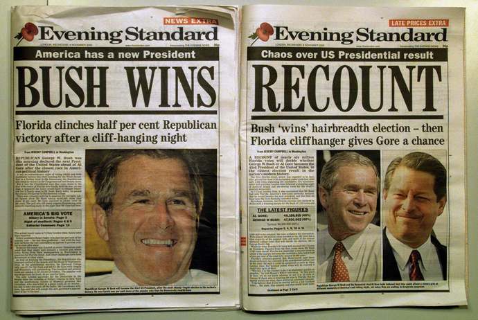 George W. Bush won the 2000 Presidential Election, despite losing the popular vote(same with Donald Trump).