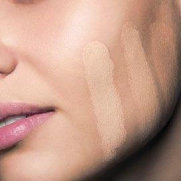 test the shade on your cheek