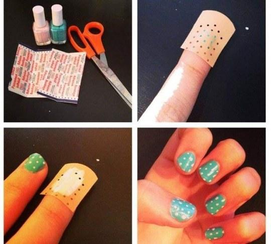 manicure with band-aids