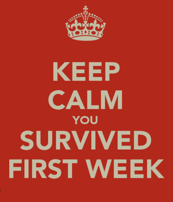 Keep calm; you survived the first week!