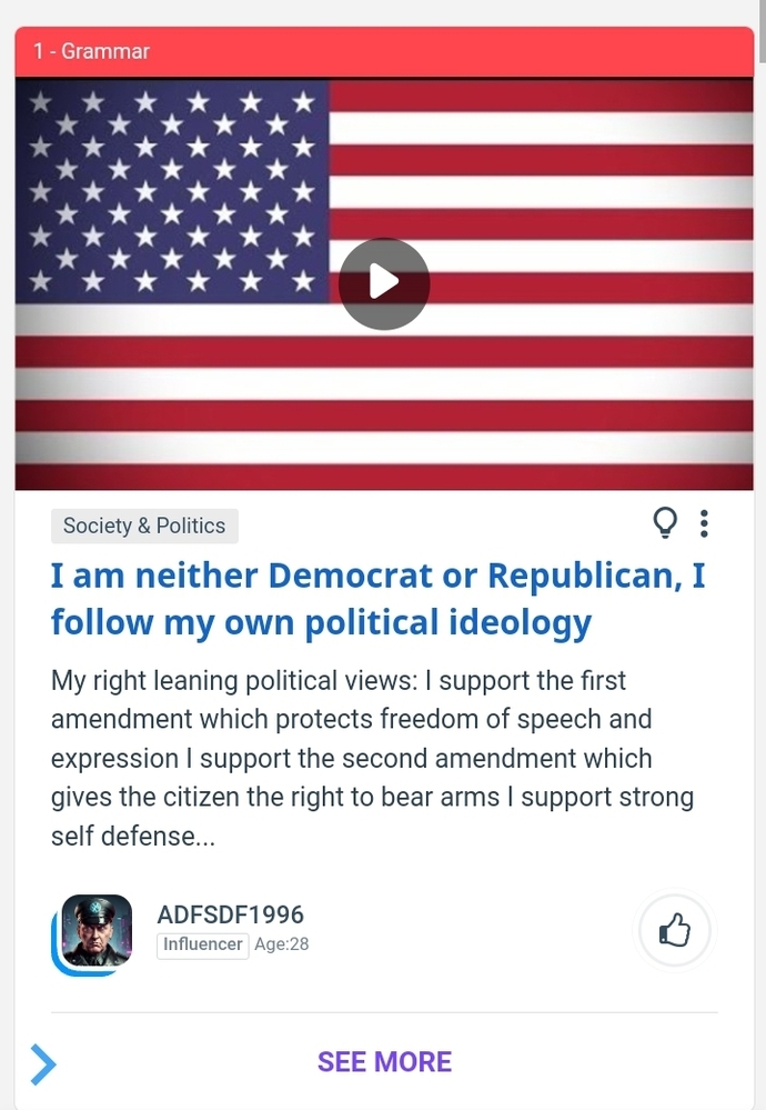 I am neither Democrat or Republican, I follow my own political ideology