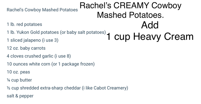 Rachel's Cowboy Mashed Potatoes