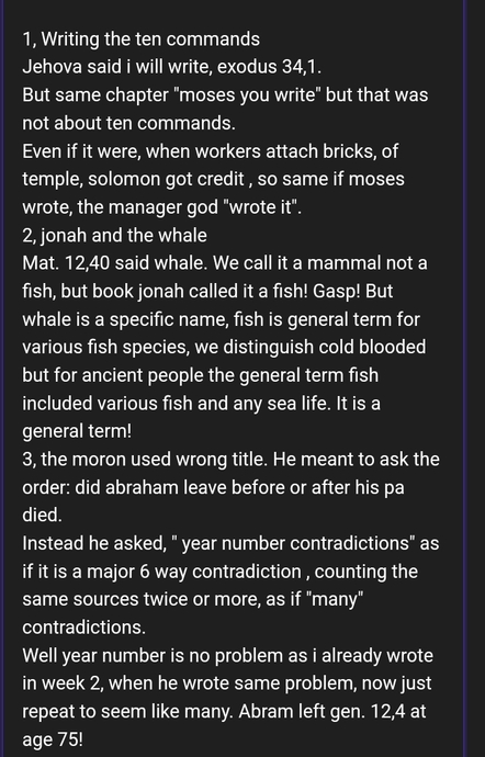 Biggest contradictions week 3