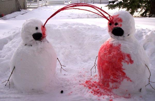 7 Hilariously Clever and Funny Snow Sculptures