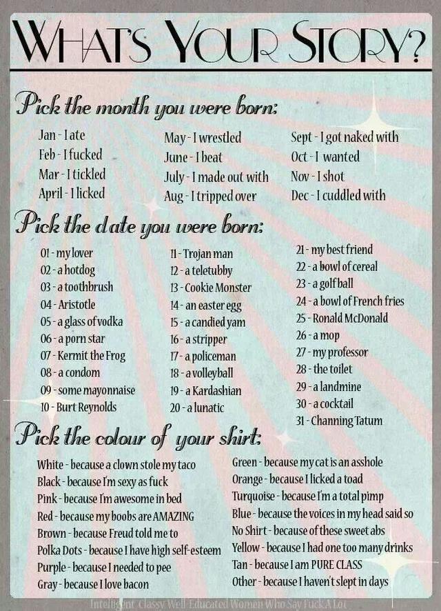 Fun Game - What's your story?