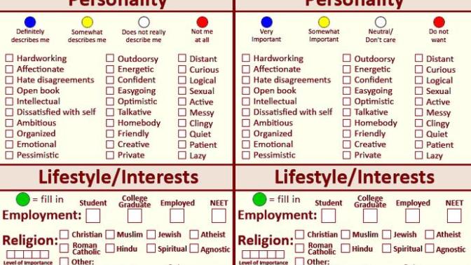 Ever do one of these ideal partner infographs? Feel like doing one now?