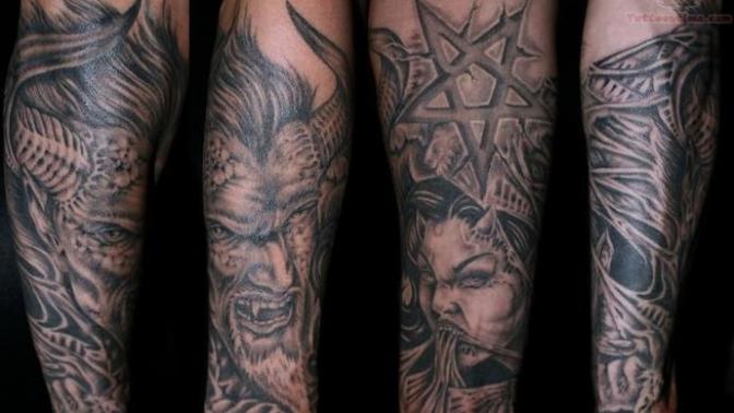 Girls, Would you date a guy with a demon tattoo on his arm?