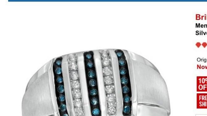 What do you think about this ring? I was going to get it for my boyfriend as an engagement ring. It's sterling silver with white and blue diamonds?