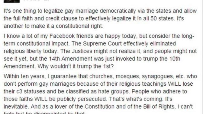 Supreme Court legalizes gay marriage nationwide?