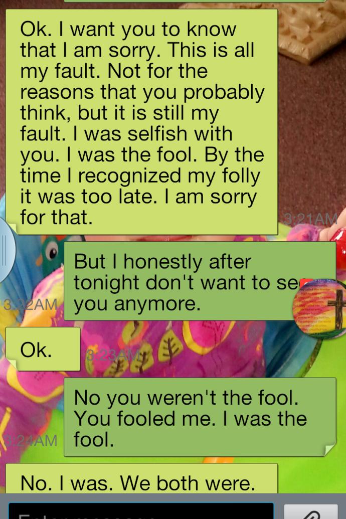 Guys, he called himself a fool?