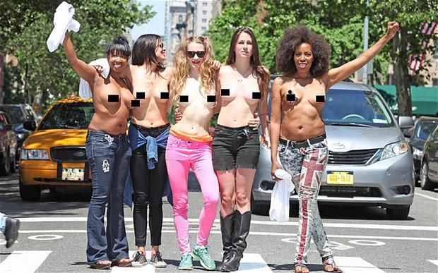 Women walking in public topless?