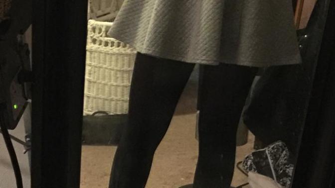 Black tights w/ a grey skirt?