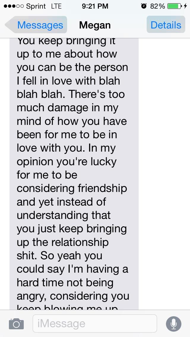 Girls, talked with ex this morning . She said that we had no chance and to stop texting her though she texts me about the dogs. If I don't text her ?