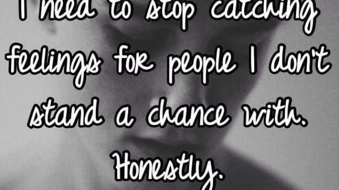 GAGers! does any of you know how to stop catching feelings for someone? :'( :( ?