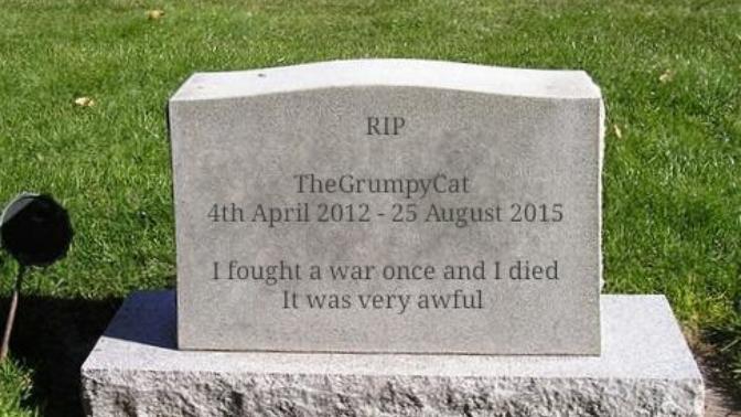I fought a war against GaGers and I died. It was very awful. Rate my tombstone please? Any other comments?