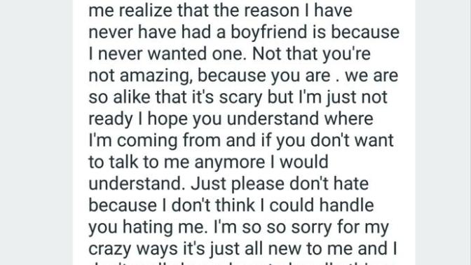She says she likes but is not ready for a boyfriend?