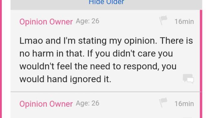 Why would someone get so rattled over someone disagreeing with their take?