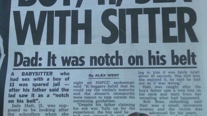 How FU*KED UP is the story of the 21 year old female babysitter who had sex with an 11 year old boy getting spared jail by the Judge?