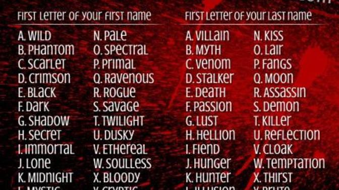 What's your vampire name?