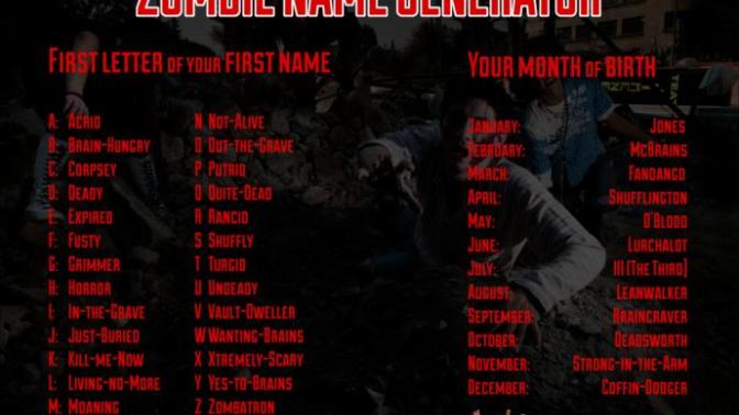 What is your Zombie Name?