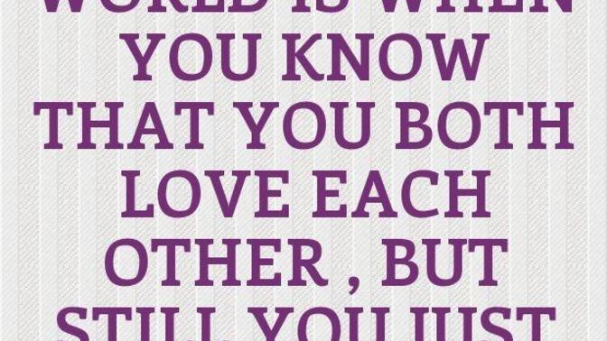 We're in love but we can't be together?