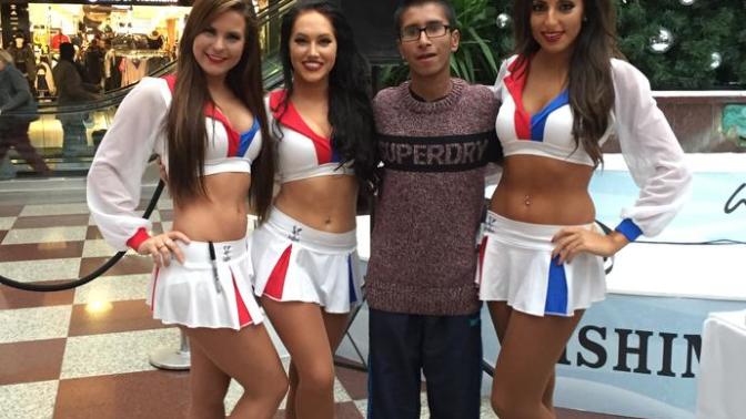 Me and cheerleaders. Who is the prettiest girl?