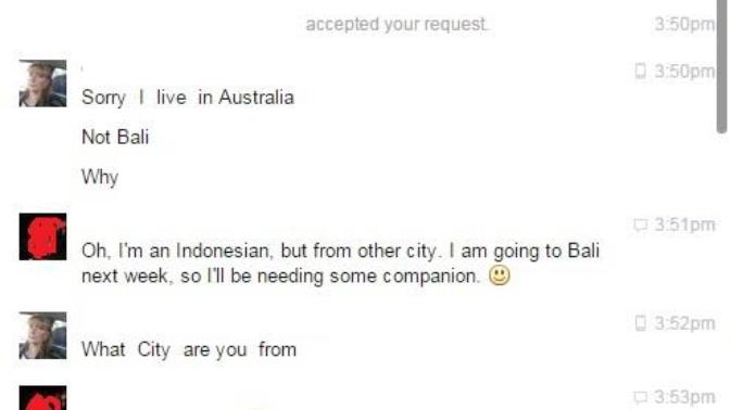 I was trying to pick up an Aussie white MILF in Bali on Facebook and got rejected. Show me where I did wrong?