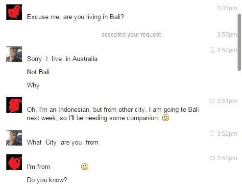 Was trying to pick up an Aussie white MILF in Bali on Facebook and got rejected. Show me where I did wrong?