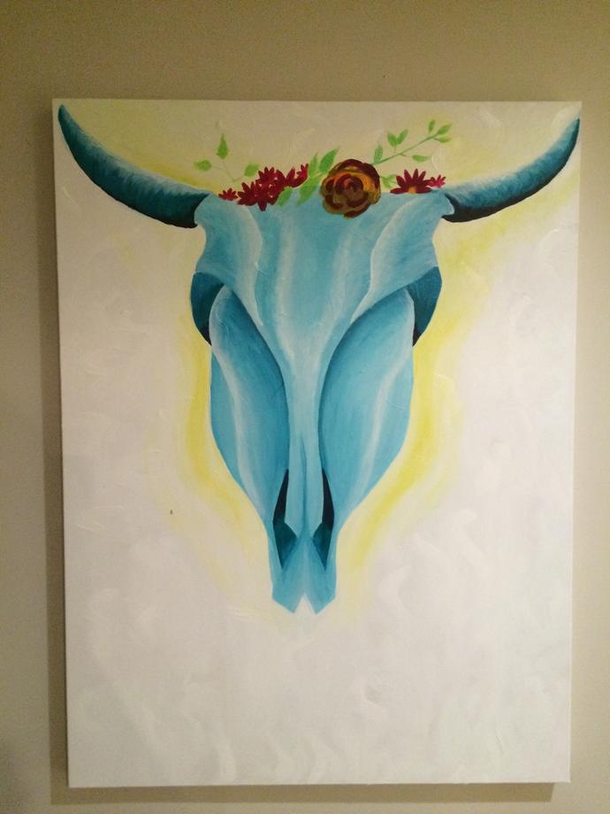 Painting in progress stuck with what to do for bottom negative space thoughts?