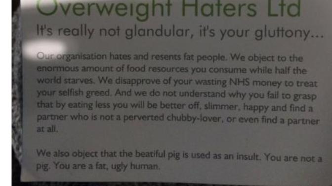 Is this fat shaming card a wake up call for fat people or is it offensive?