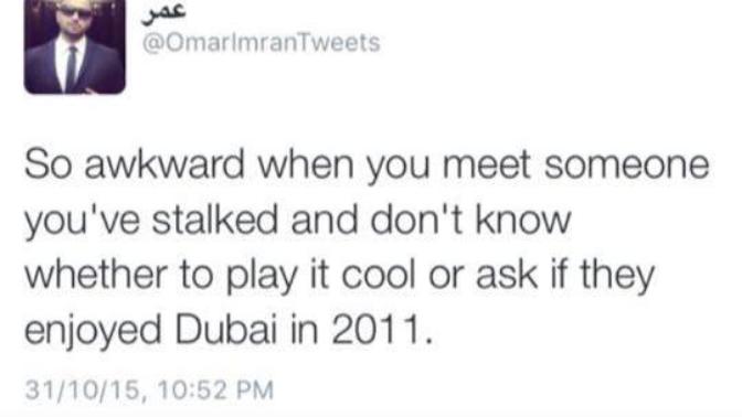 On a scale of 1 to 5, how much of a stalker are you?