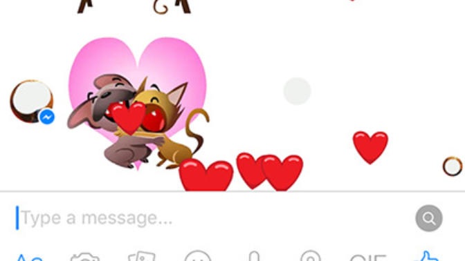 New Facebook messenger feature: Screen full of Flying Hearts?