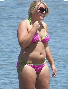 chubby woman in bikinis