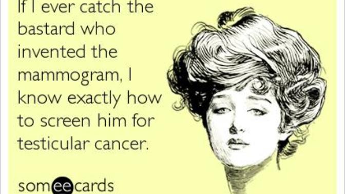 Agree or disagree with this statement regarding mammograms: If a guy had to do that with his balls, something better would have been invented?