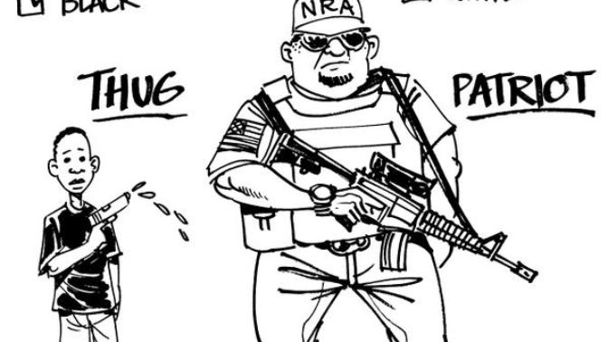 Is this satirical cartoon of guns in USA accurate? How do you feel when you read this cartoon?