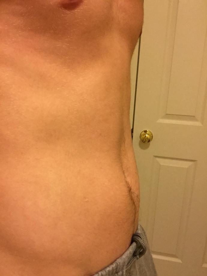 Is it okay to have this small belly bump if you're a skinny guy?