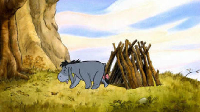 Why is Eeyore not only depressed but homeless too?