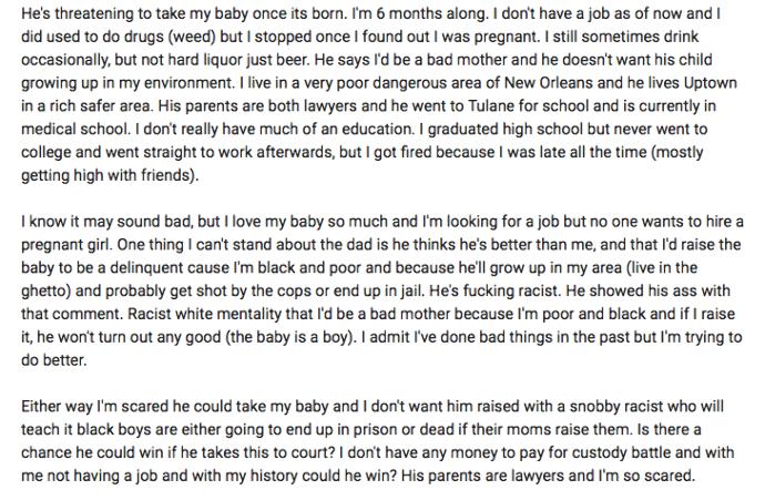 Baby father is going is trying to take me to court for full custody because I wanted to move to my grandma's to raise baby. What should I do?